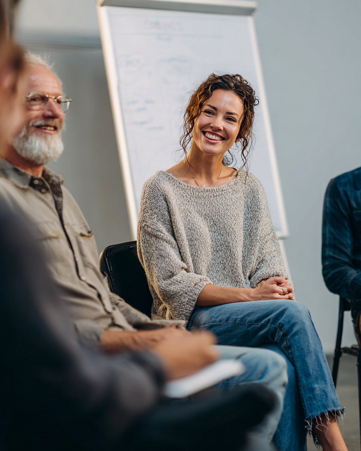 Adult learners in an everyday English class